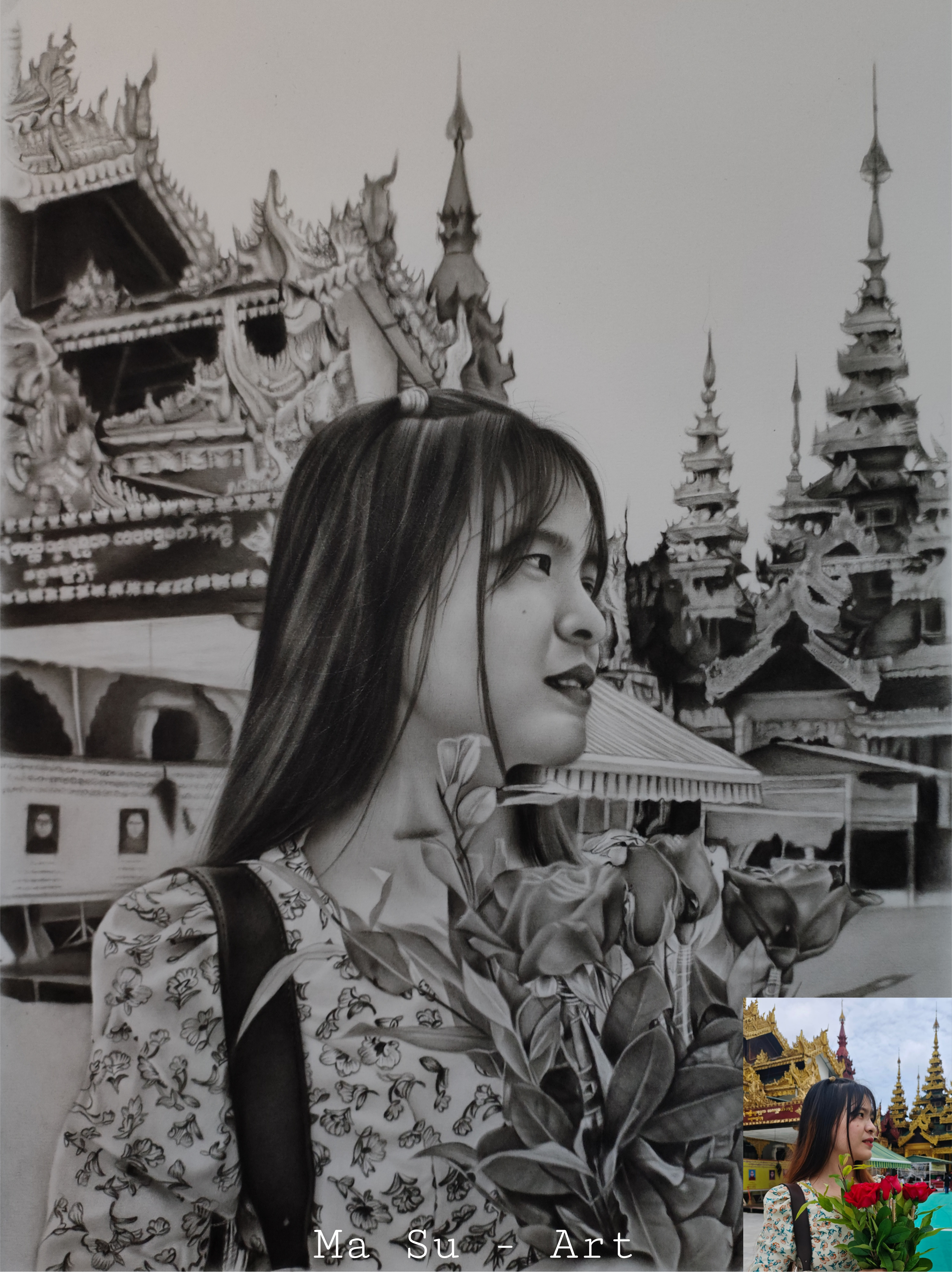 Portrait of a Woman at a Temple